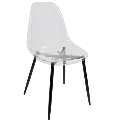 Clara - 5 Piece Contemporary Dining Set - Black / Clear