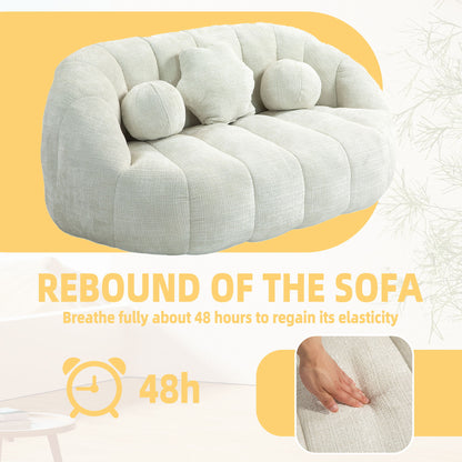 High Back Bean Bag Sofa Couch For Adults And Kids, Comfortable Lounger, Indoor & Outdoor Use - White