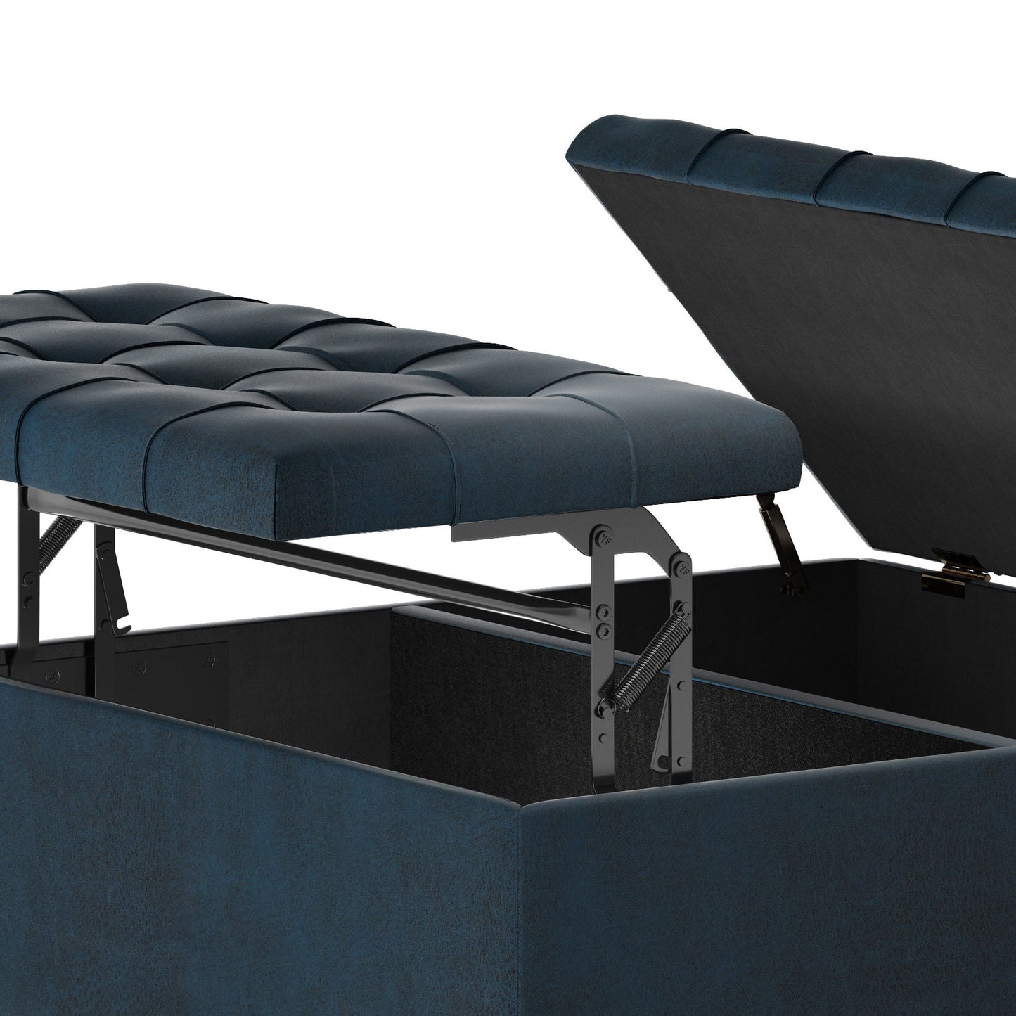 Harrison - Coffee Table Storage Ottoman - Distressed Dark Blue