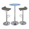 Spyra Ale - 3 Piece Contemporary Adjustable Bar With Light Up Set - Chrome / Clear / Gray