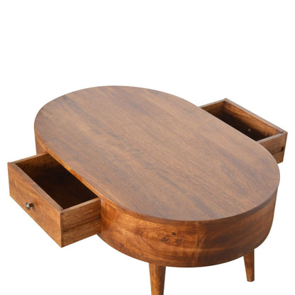 Rounded Coffee Table - Chestnut