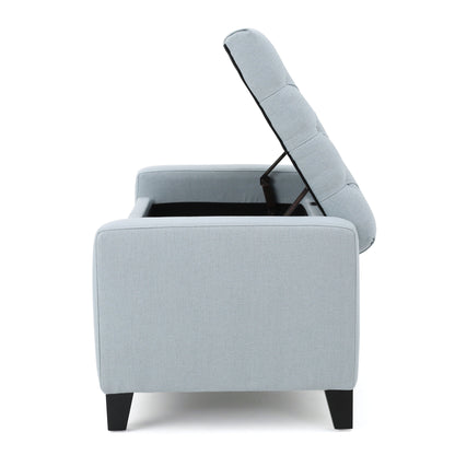 Stylish Guernsey Ottoman With Storage Function - Light Sky