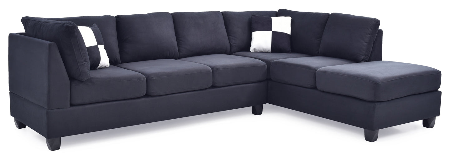 Malone - Sectional Upholstered - Black