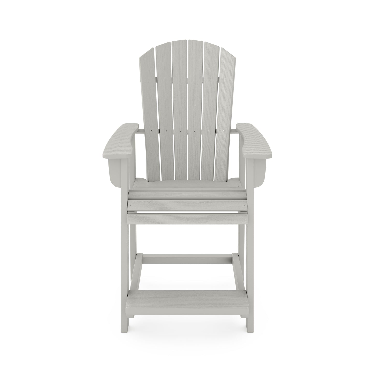 Adirondack Style Counter Chair Stylish HDPE Poly Lumber For Dining, Patio, And Garden Comfort - Dark Gray