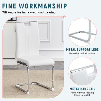 (Set of 4) Material Bow Shaped Chairs Adding Fashion To Minimalist And Contemporary Home Styles - White