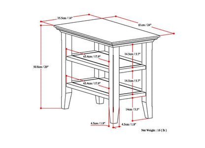 Acadian - Narrow Side Table - Distressed Gray