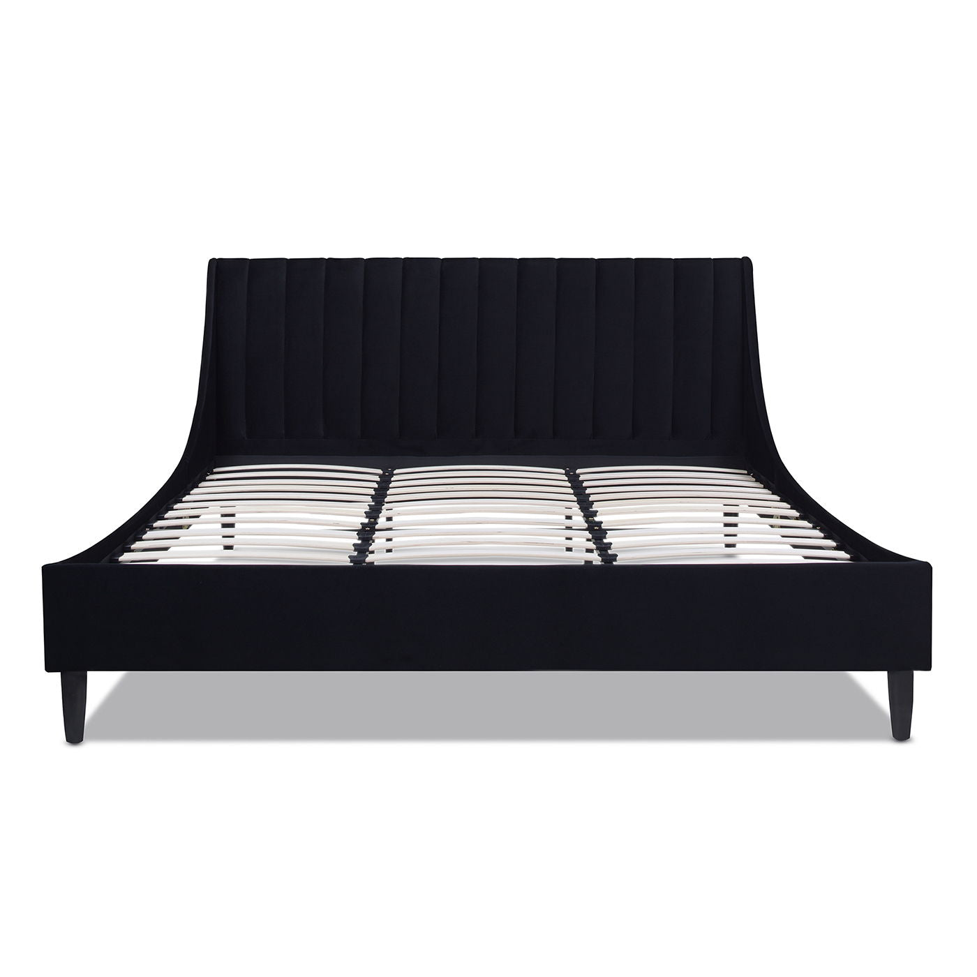 Aspen - King Vertical Tufted Headboard Platform Bed Set - Anthracite Black