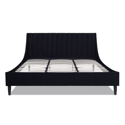 Aspen - King Vertical Tufted Headboard Platform Bed Set - Anthracite Black