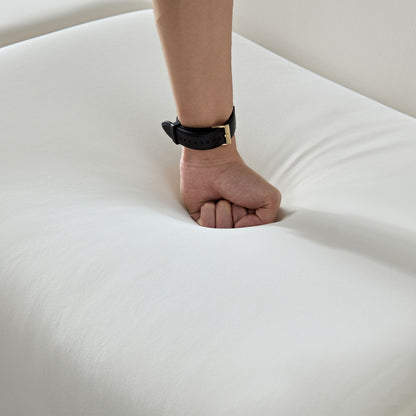 Strong Durable Fabric 4 Seat Sectional Sofa With High Density Sponge And Solid Wood Frame - White