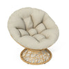 Ergonomic Wicker Chair With Cloud Thick Density Cushion, 3 Proof Cover High Capacity Iron Frame Fluid 360ÔøΩÔøΩÔøΩÔøΩÔøΩÔøΩÔøΩÔøΩÔøΩÔøΩÔøΩÔøΩÔøΩÔøΩÔøΩ Swivel - Beige / Natural