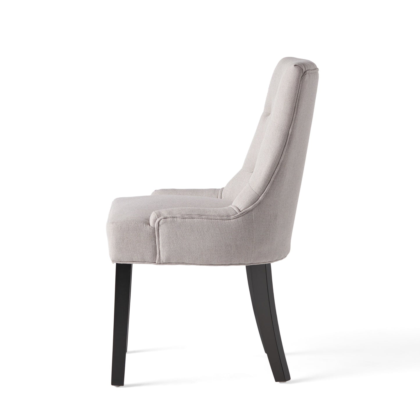 Quenching - Dining Chair With Sloped Arms And Diamond Tufting (Set of 2) - Light Gray