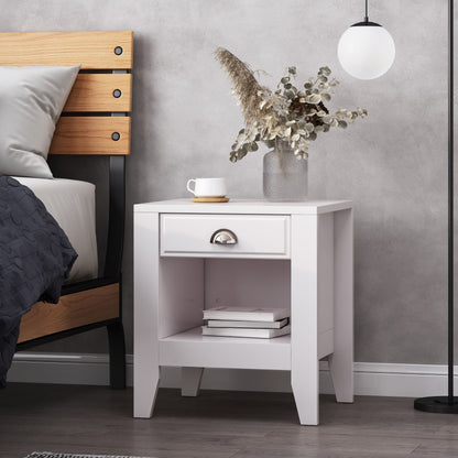 Cleary - Contemporary Wood Nightstand With Drawer - White