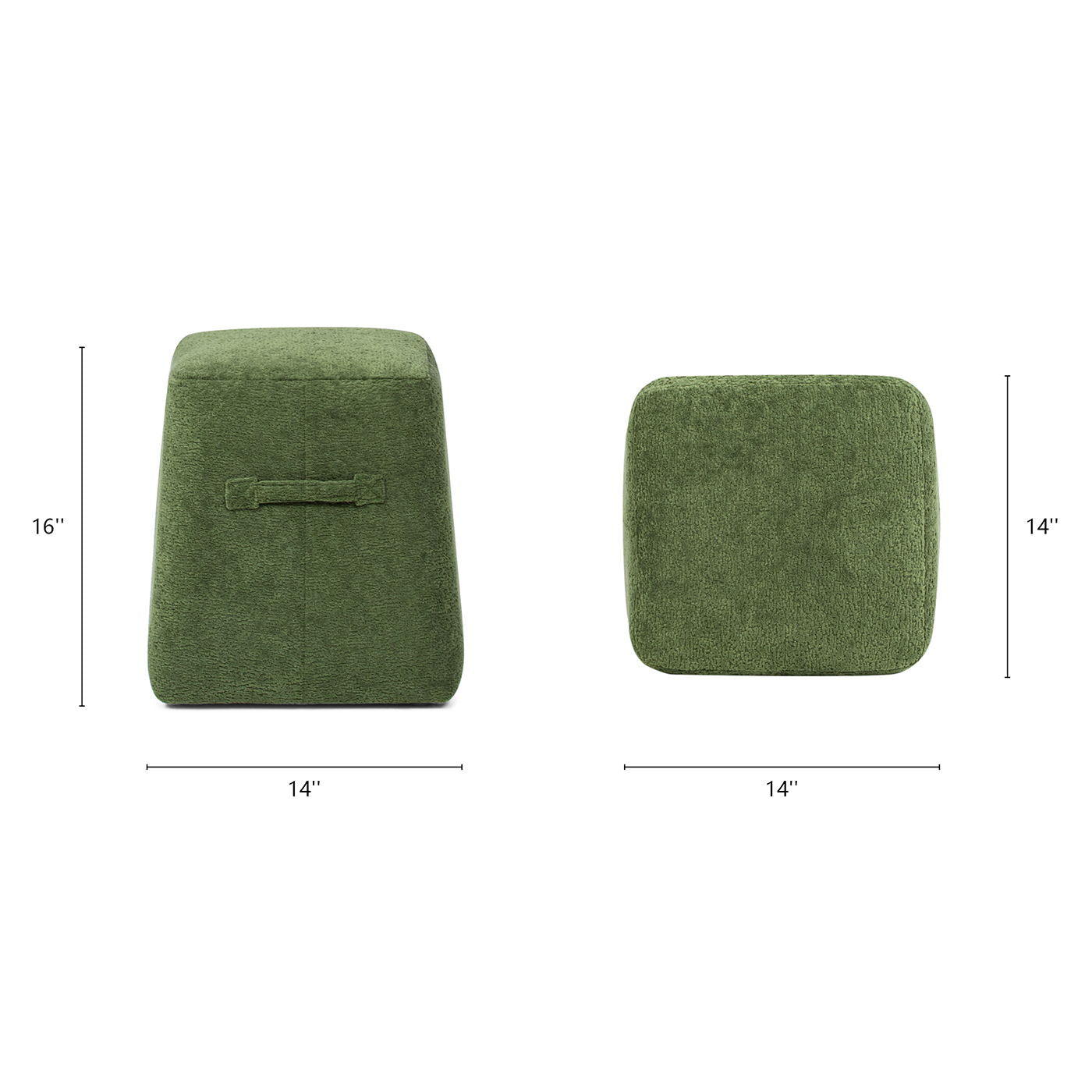 Clyde - Tapered Square Upholstered Ottoman - Moss Green