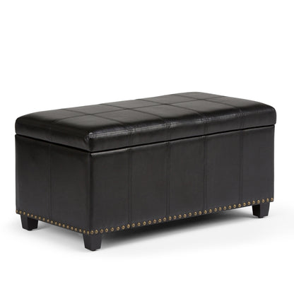 Amelia - Storage Ottoman Bench - Midnight Black