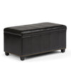 Amelia - Storage Ottoman Bench - Midnight Black