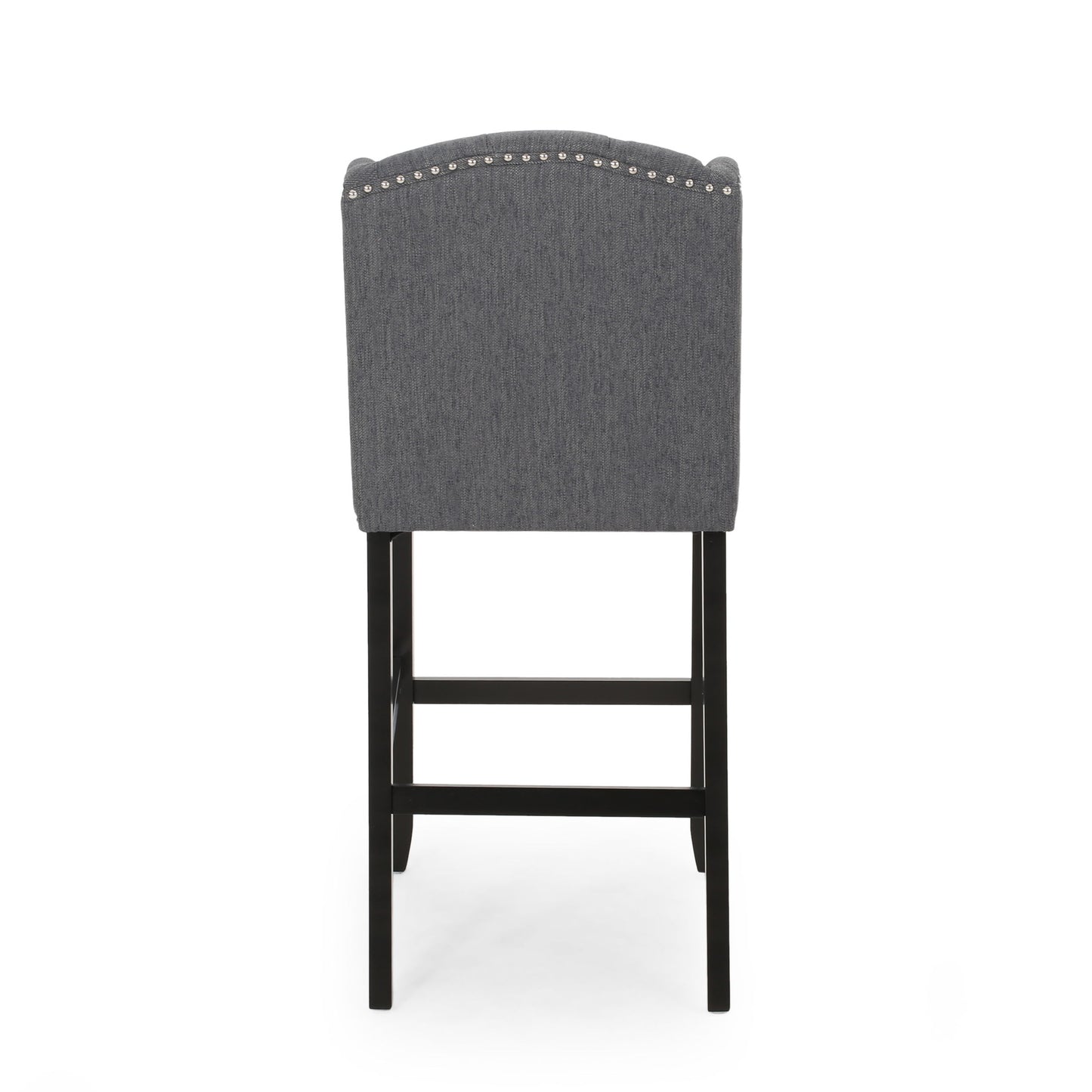 Solara - Fabric Tufted Counter Stool With Nailhead Accents (Set of 2) - Charcoal