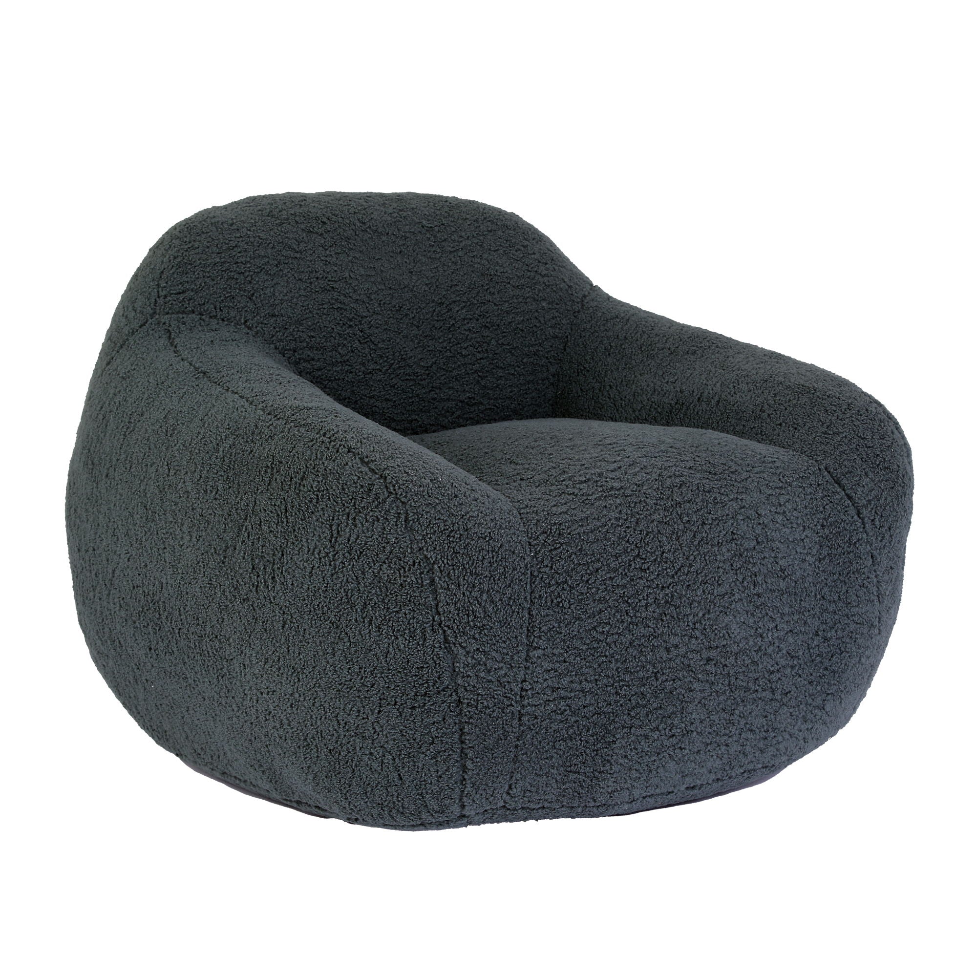 Giant Bean Bag Chair For Adults, Spacious Memory Foam Bean Bag Sofa With Armrests Teddy Fabric, Comfy Seating For Living Room Or Bedroom - Light Grayish Green