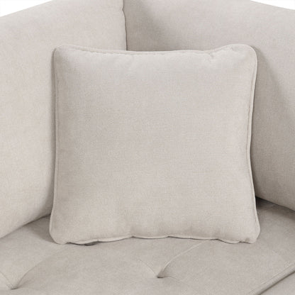 Oversized Sectional Sofa U-Shaped Sofa Couch Pull-Out Sofa Bed With Two Throw Pillows For Living Room - Beige