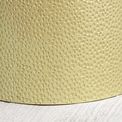 Side Table With Cylindrical Shape And Convenient Table Lip (Set of 2) - Gold