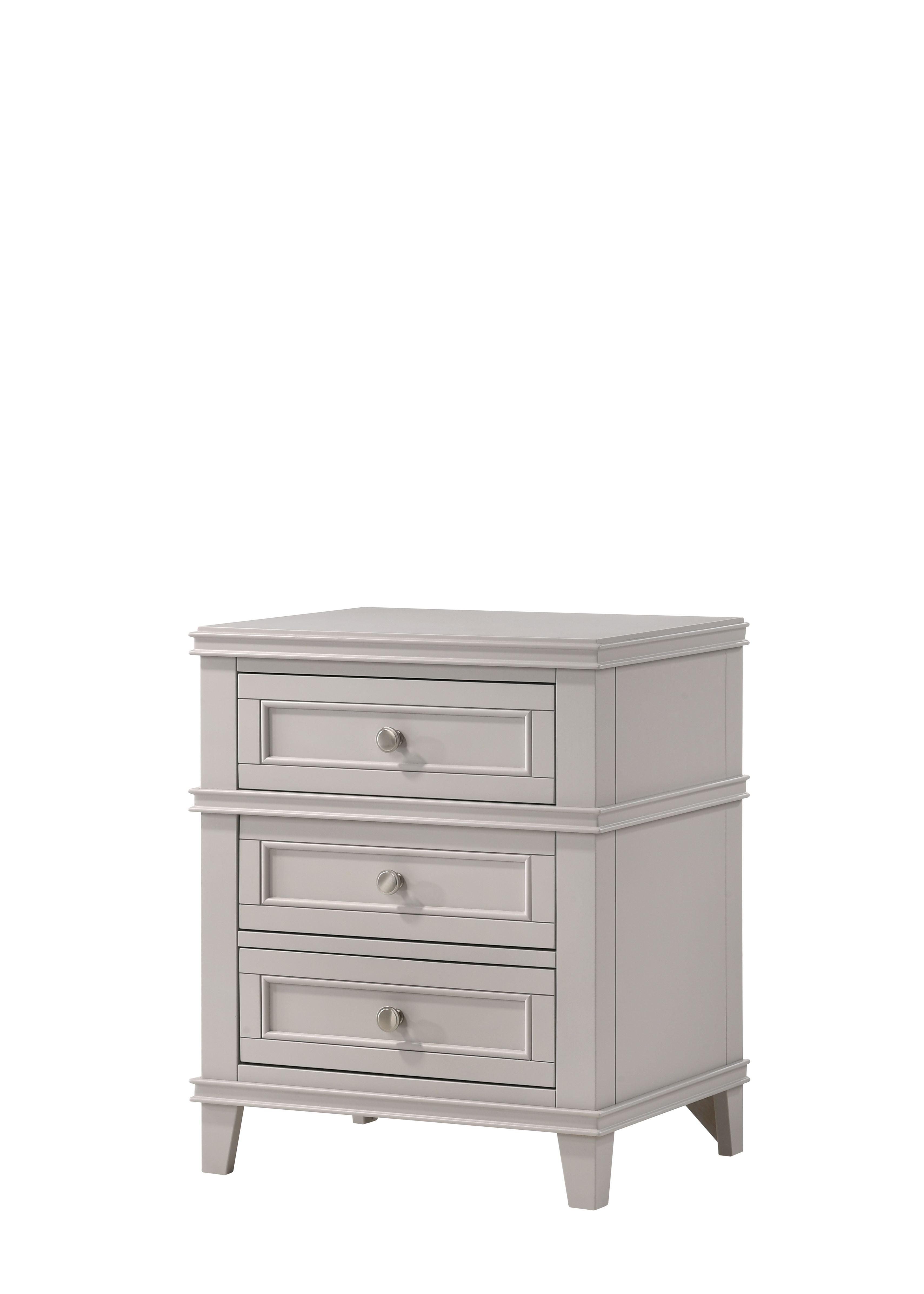 3 Drawer Nightstand With USB - Gray