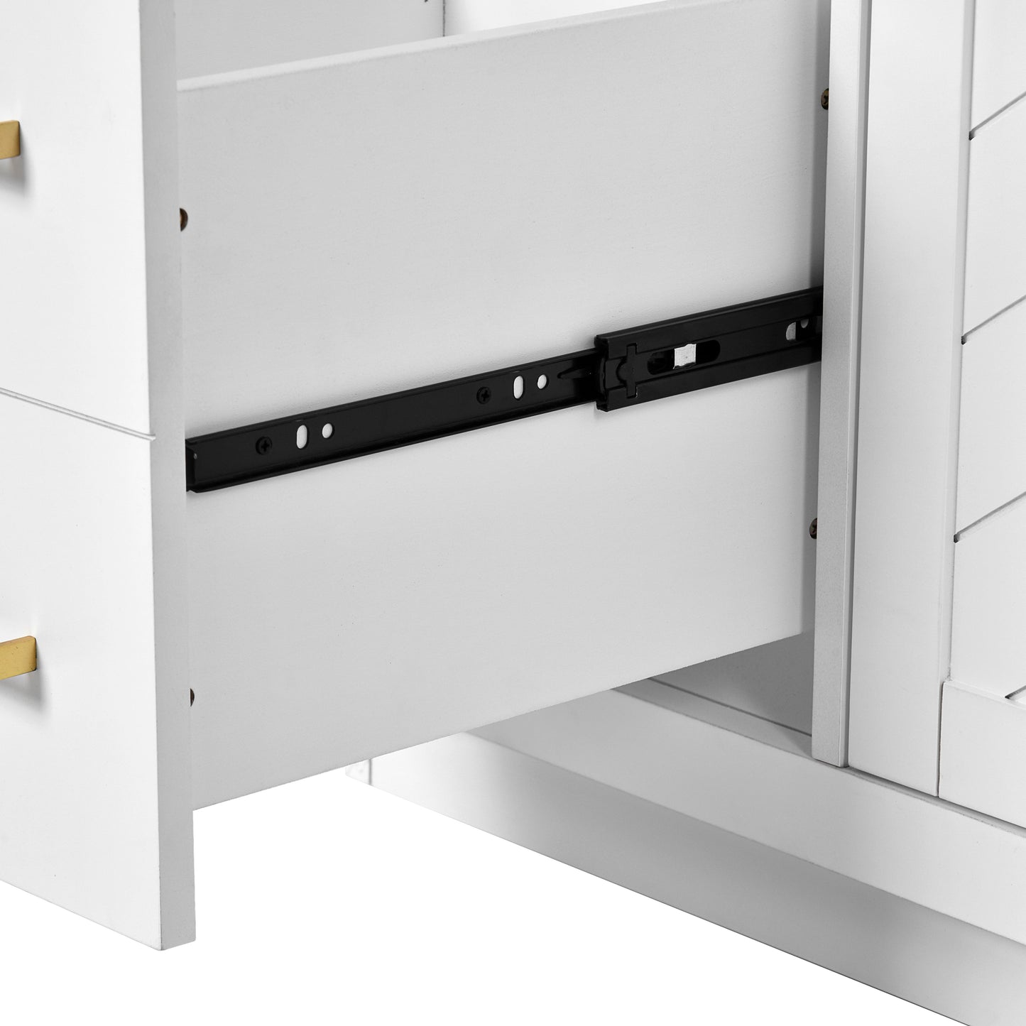 Bathroom Vanity With Ceramic Sink Combo, Frame Bathroom Storage Cabinet, Freestanding Vanity Set With 3 Drawers & Soft Closing Doors - White