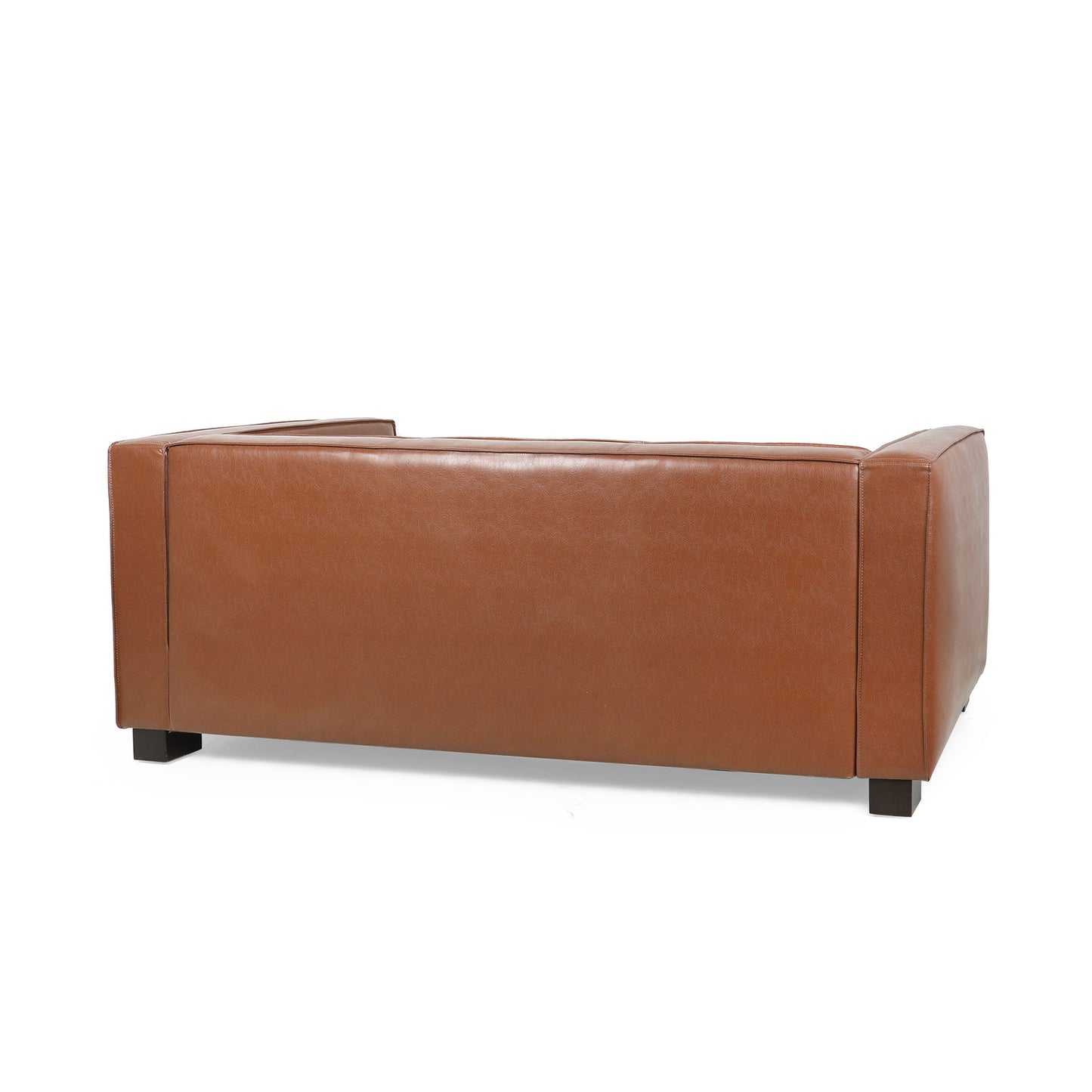 Contemporary 3 Seater Sofa With Tuxedo Design - Light Brown