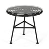 Petrichor - Outdoor Side Table With Tempered Glass And Steel Frame - Gray