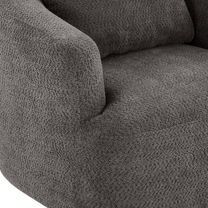 Chenille Upholstered 360ÔøΩÔøΩ Swivel Barrel Sofa Chair With Throw Pillow, Accent Chair For Living Room, Office And Hotel - Gray