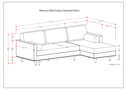 Morrison - Right Sectional Sofa - Mist Gray