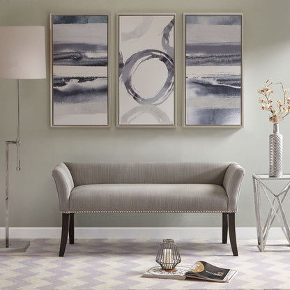 Modern Design The Bench Upholstered Solid Wood - Gray
