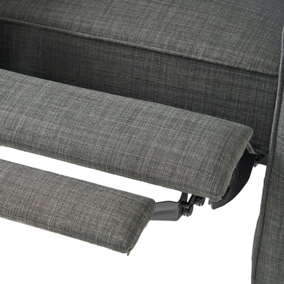 Linen Push Back Chair For Elegant Home - Dark Gray