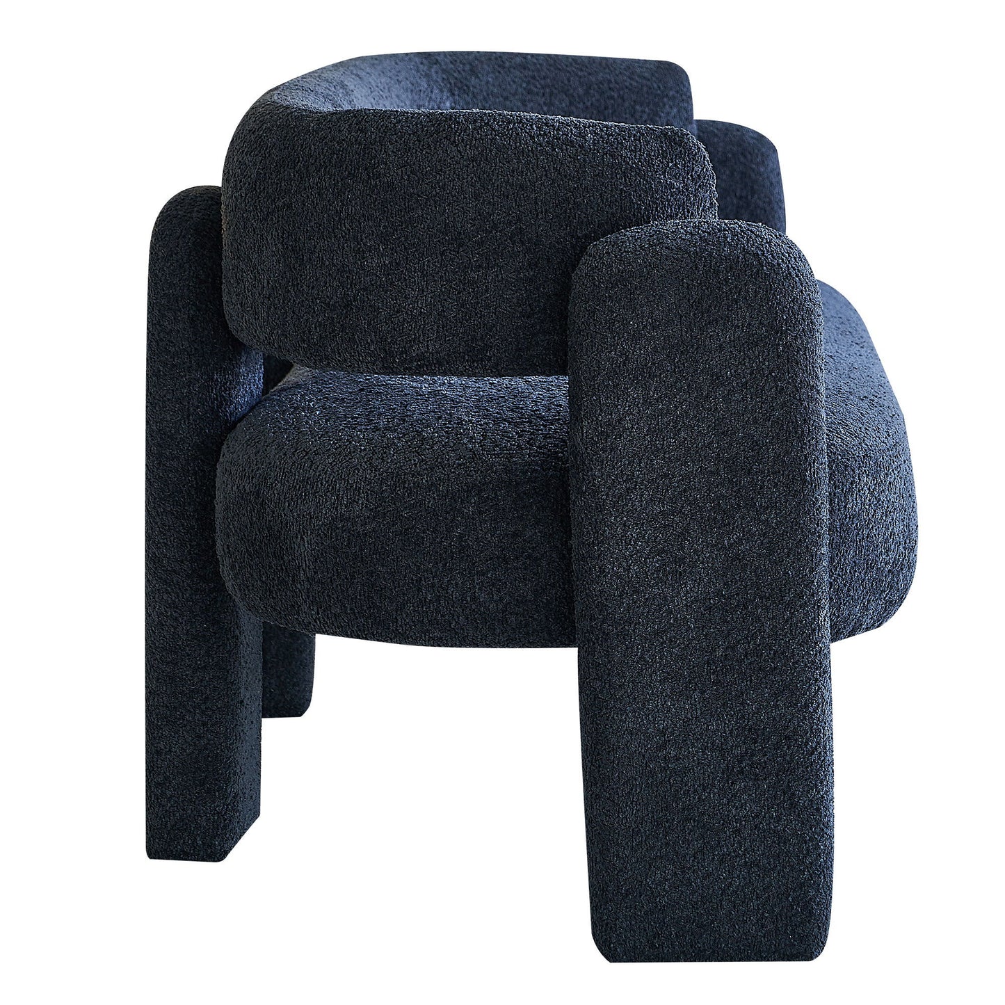 Boucle Upholstery Modern Sofa For Living Room - Dark Gray