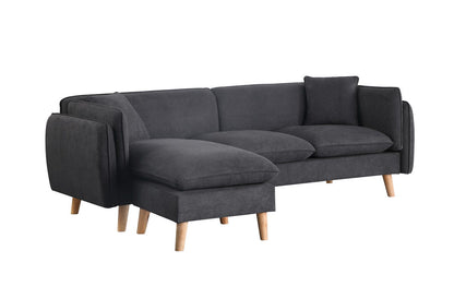 Brayden - Fabric Sectional Sofa Chaise - Dark Gray