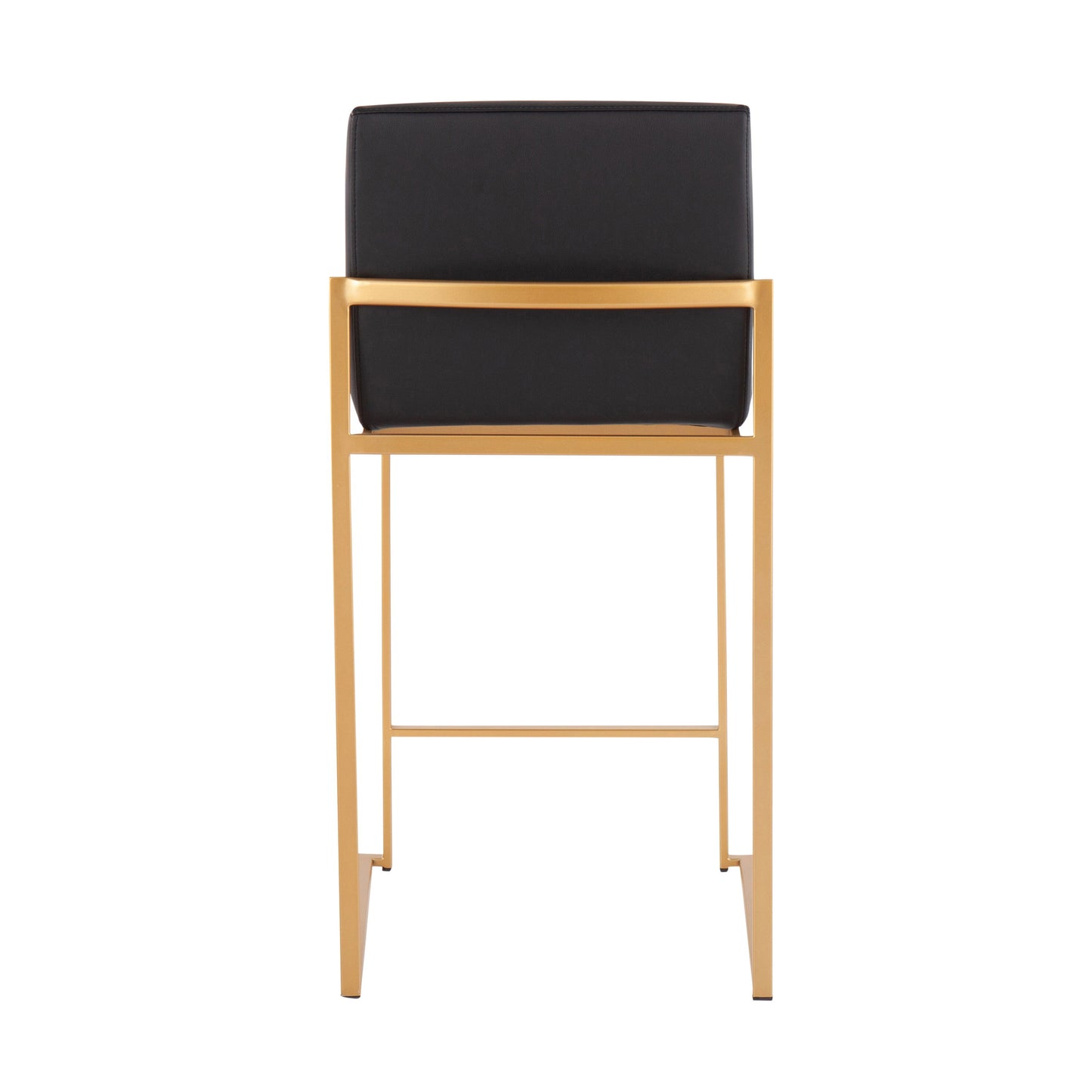 Fuji - Contemporary High Back Counter Stool (Set of 2) - Black / Gold