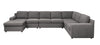 Waylon - Linen 7 Seater U-Shape Sectional Sofa Chaise With Pocket - Gray