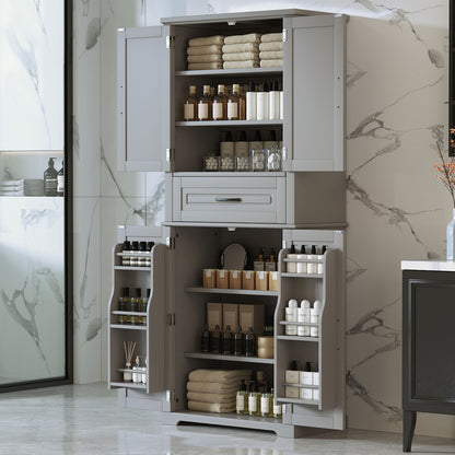 Bathroom Storage Cabinet With Multi Functional Storage Space, Material, Adjustable Shelf, Slide Rail Drawer - Gray