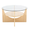 U - Shaped Contemporary Coffee Table - Natural / Clear