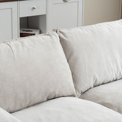 Convertible Combination Sofa, Sofa U Shaped, Sofa With Footstools With Storage Sofa For Living Room, Living Room 2 Seater Combination Sofa - Beige