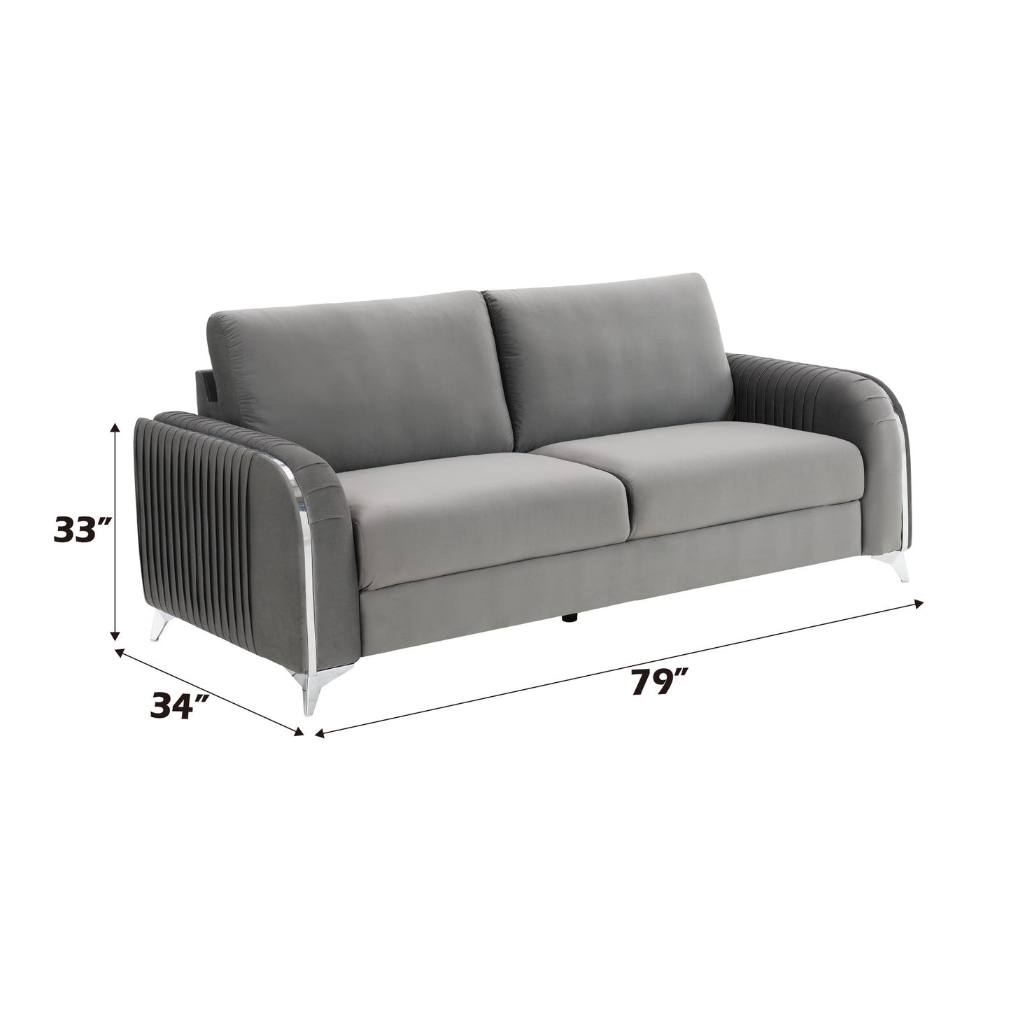 Wenona - Series 4 Pieces Living Room Set With A Coffee Table - Black / Gray