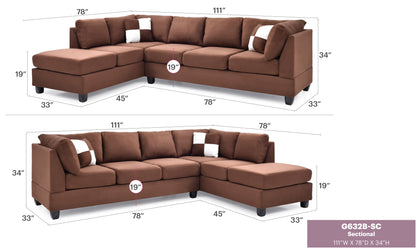 Malone - Sectional - Chocolate