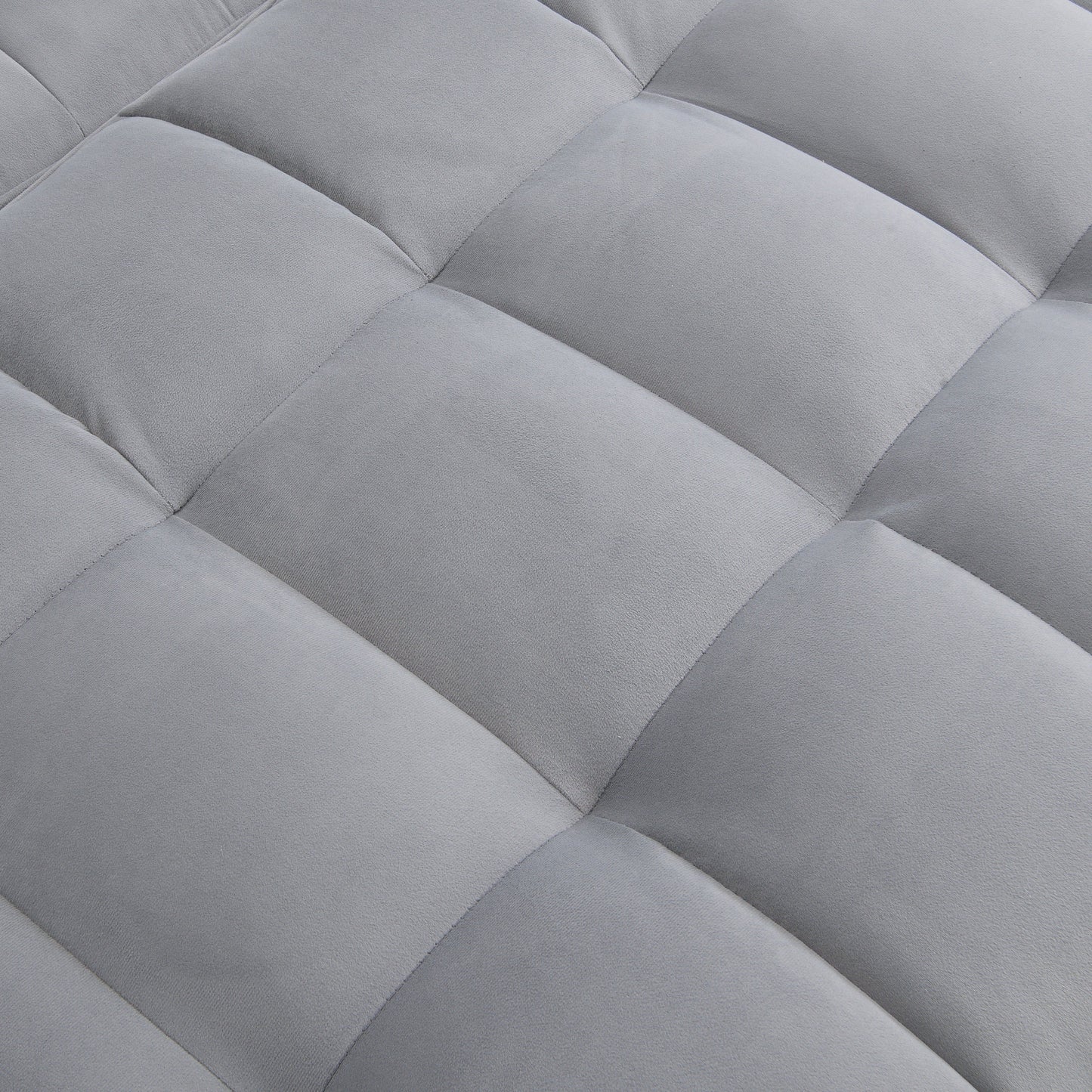 Modern Velvet Loveseat Futon Sofa Couch With Pullout Bed, Adjustable Backrest, Toss Pillows - Light Gray