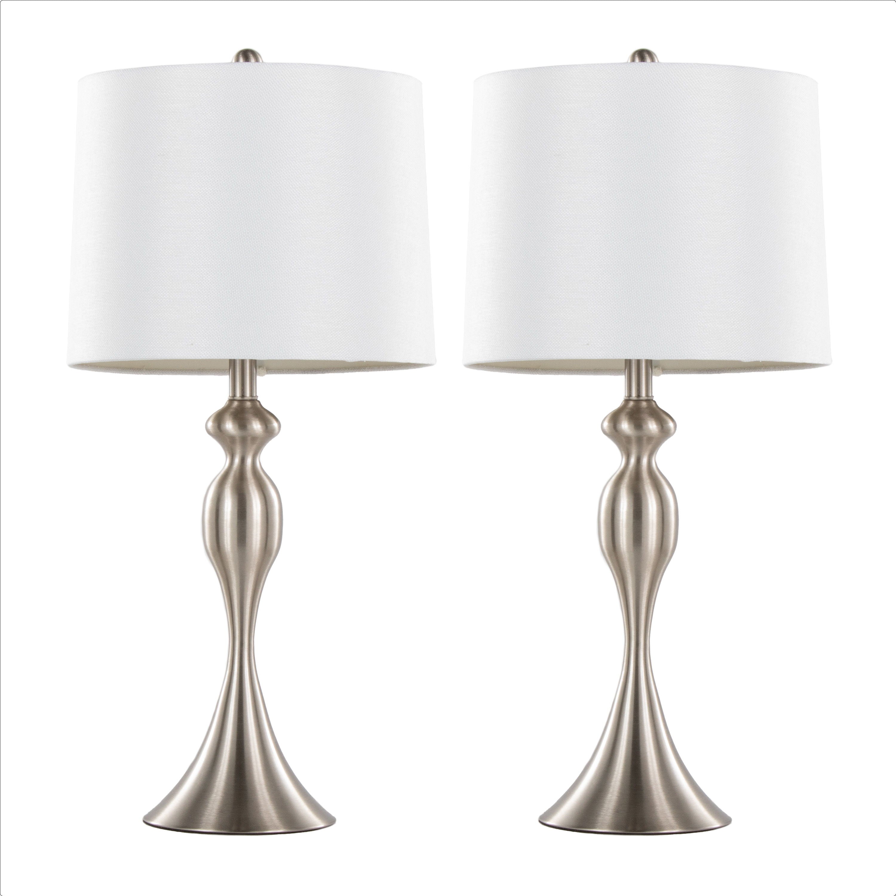 Ashland - Contemporary Table Lamp (Set of 2) - White / Nickel