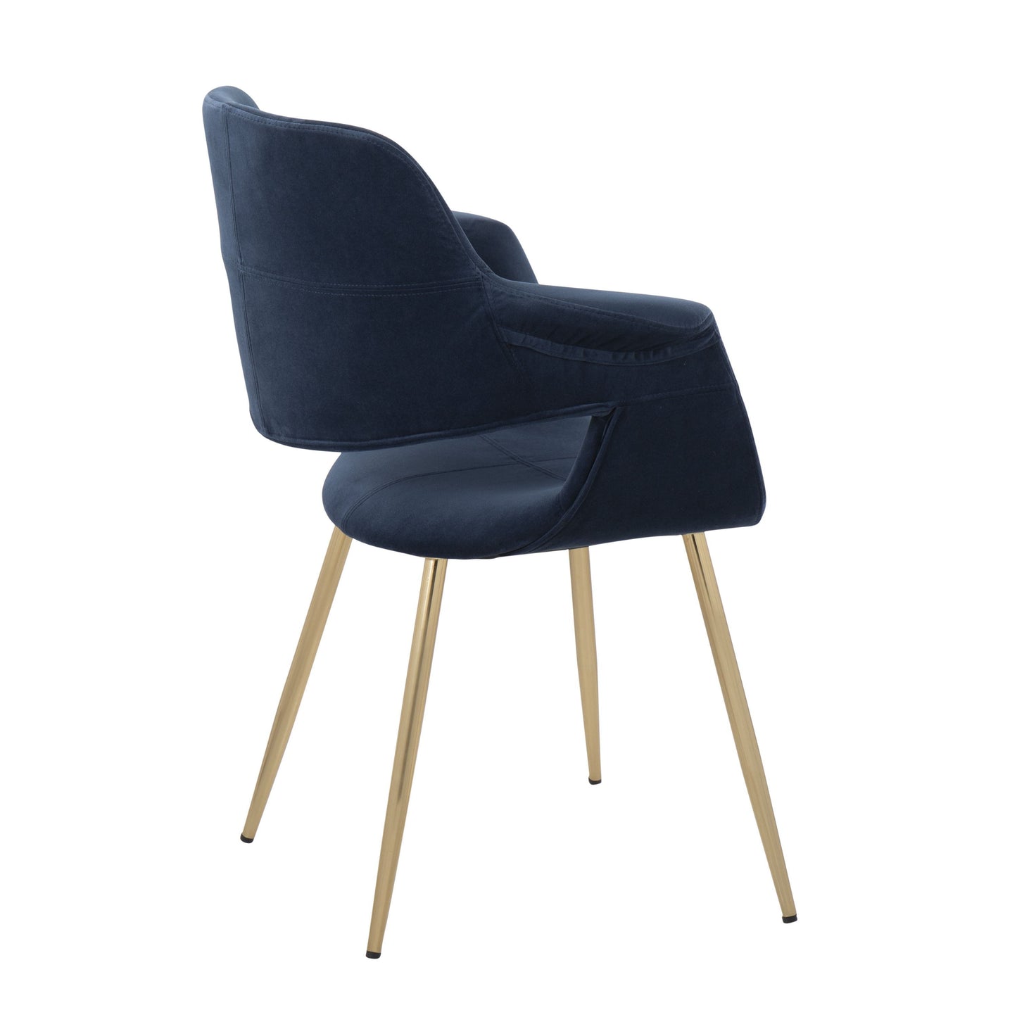 Vintage Flair - Glam / Art Deco Chair (Set of 2) - Gold / Blue