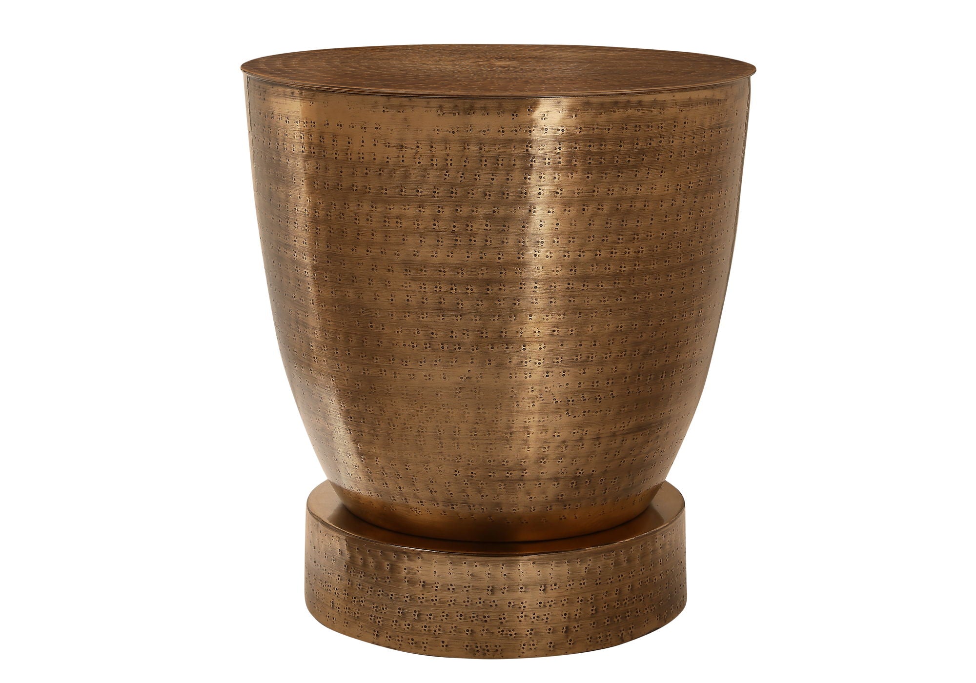 Drum Accent Side Table, Contemporary And Modern - Copper