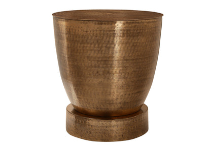 Drum Accent Side Table, Contemporary And Modern - Copper