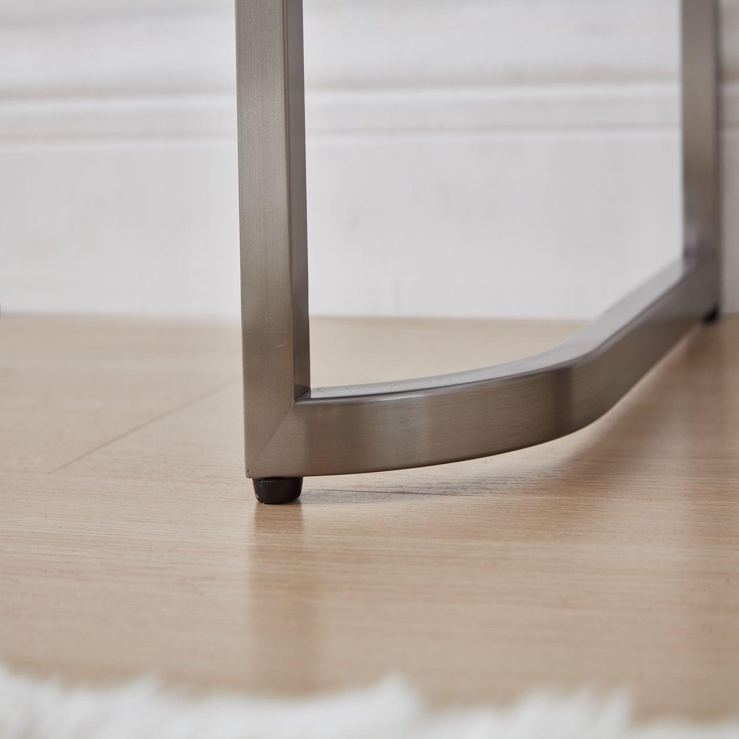 Mirrored Makeup Vanity Table With Stainless Steel Base, Mirrored Console Dressing Table With 2 Drawers, Versatile Desk For Bedroom And Office - Silver