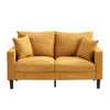 Modern Upholstered Loveseat Sofa, High Resilience, Wooden Frame 2 Seater For Small Spaces - Orange