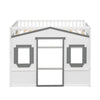 Twin Size House Loft Bed With Ladder - White / Gray