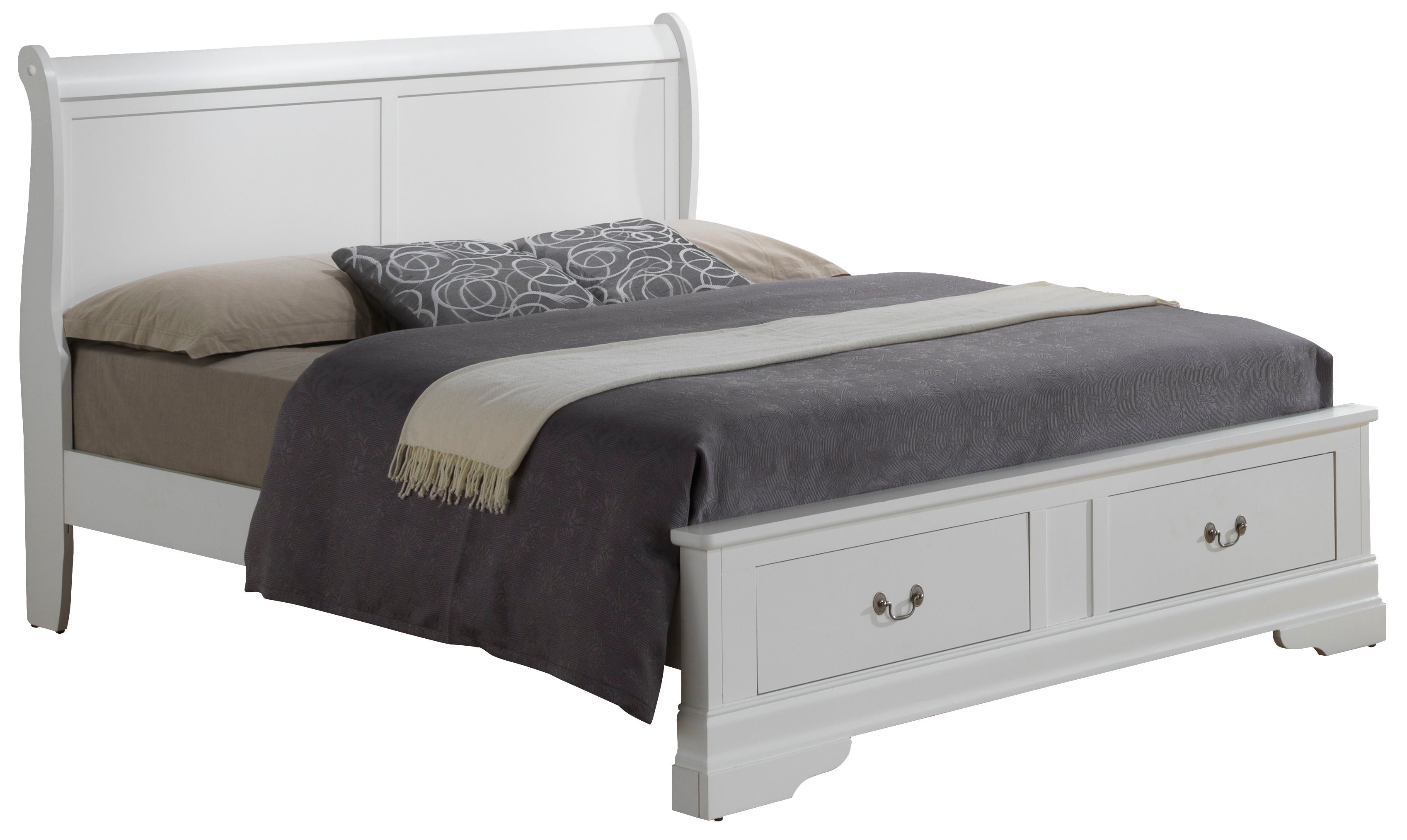 Louis Phillipe - King Storage Bed - White