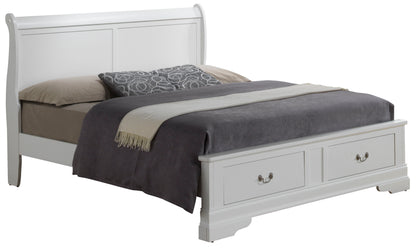 Louis Phillipe - King Storage Bed - White